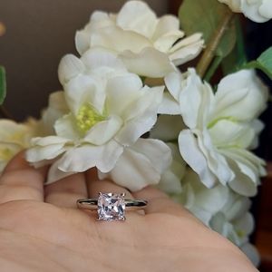 2ct Cushion Cut Diamonique Solitaire Ring